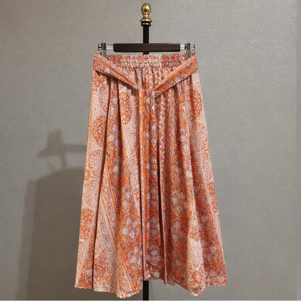 Orange Patterned Women's Skirt